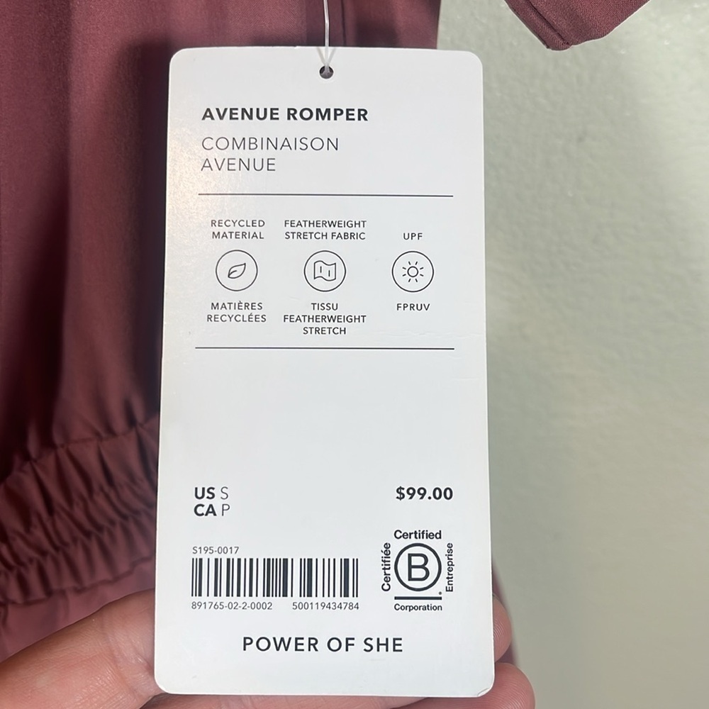 Athleta Dusty Rose Short Sleeve Romper size small - Picture 6 of 8